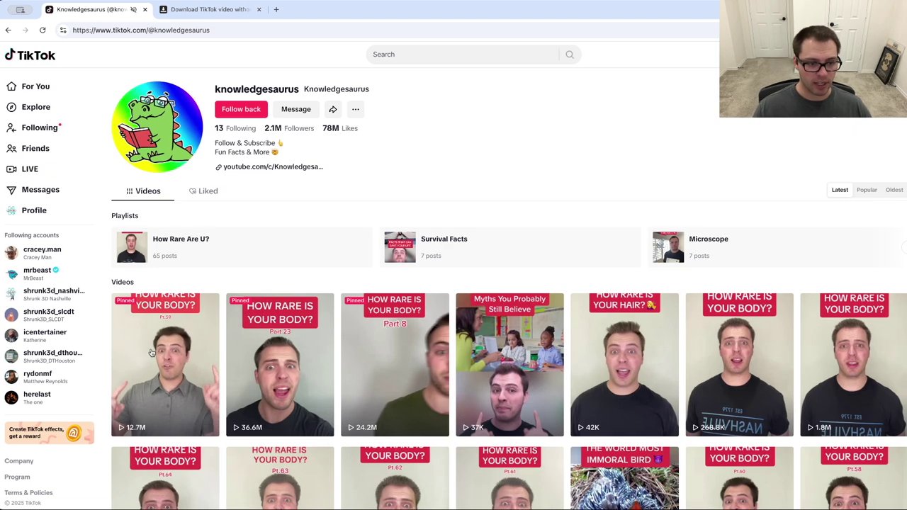 The TikTok app's share menu is open, with the user's cursor hovering over the "Copy link" button.