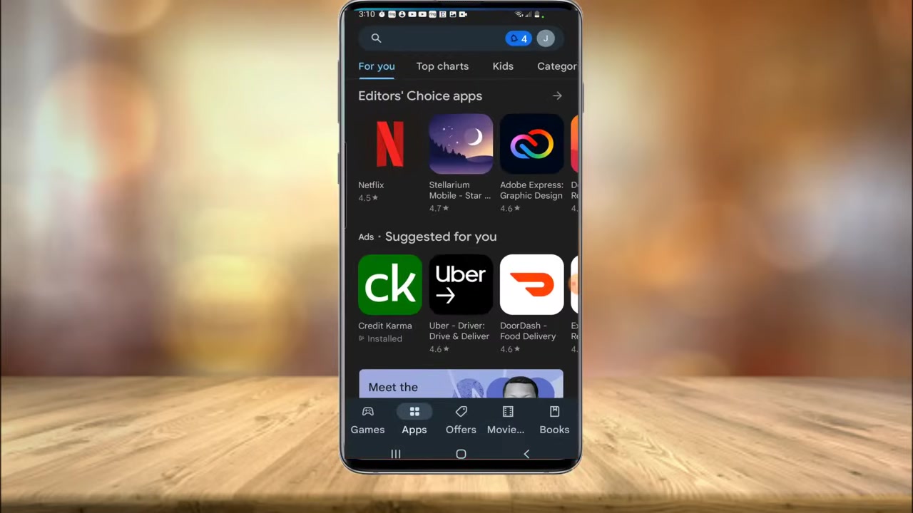 The search results screen in a mobile app store, showing the "Repost for Instagram" app with its distinctive rainbow-colored, double-arrow icon.