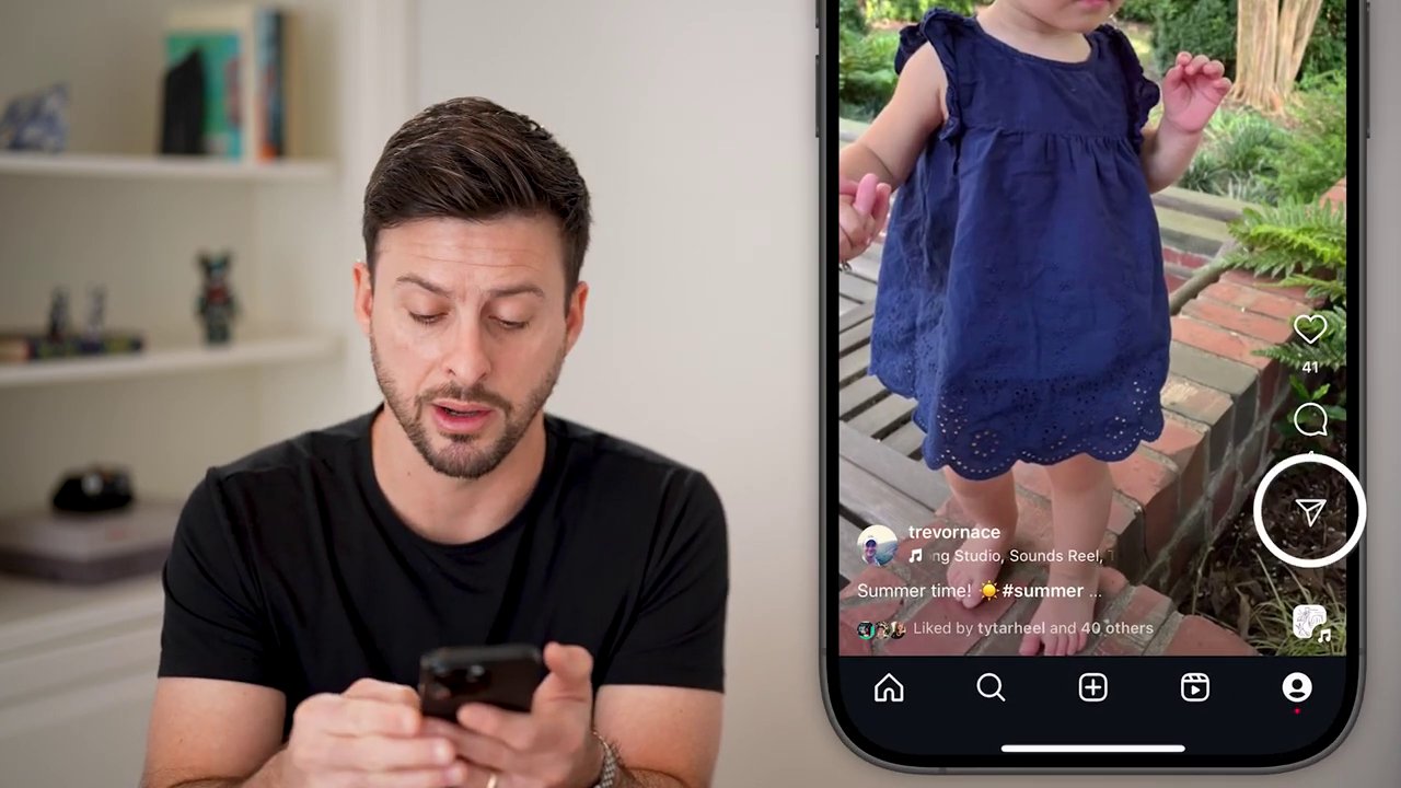 The video shows the phone's gallery app being opened, revealing the successfully downloaded Instagram video among other media files.