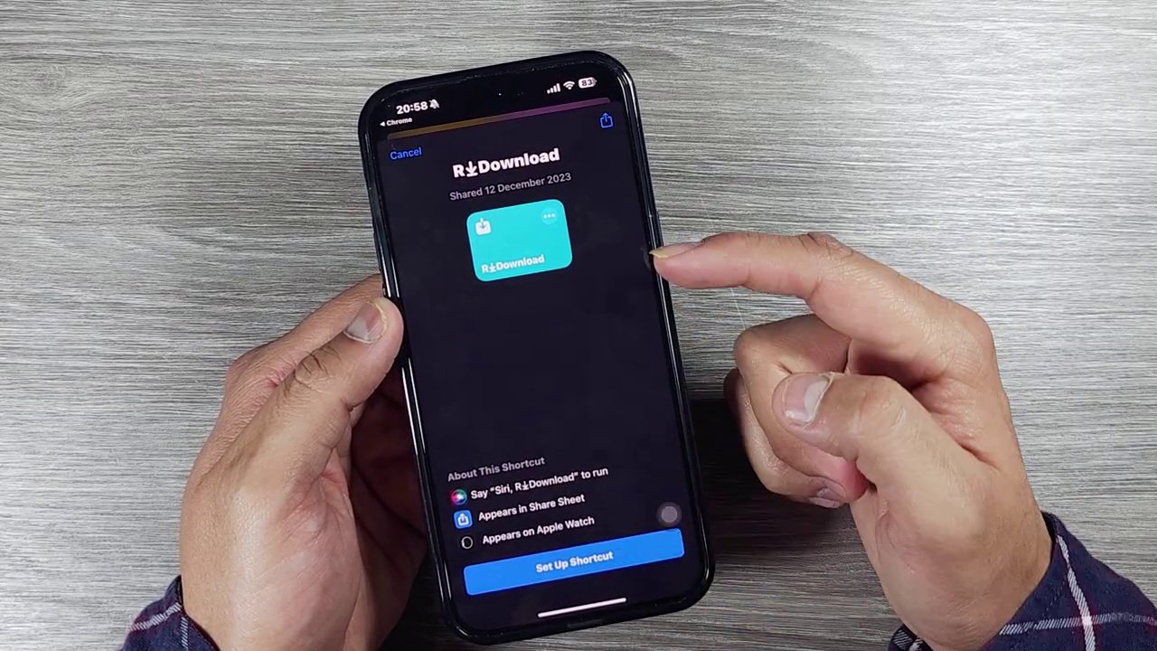The final step: the share menu on Instagram is open, with the "All Media Downloader" shortcut icon clearly visible and ready to be tapped.