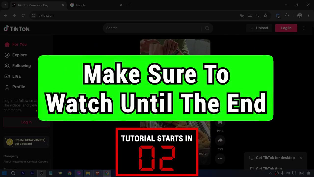 A person is on the TikTok website on their PC, ready to select a video.