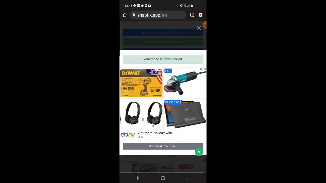 A side-by-side view showing a video saved with the TikTok watermark in a phone's gallery.