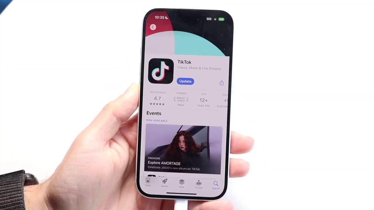 The TikTok app icon displayed on a smartphone home screen, signaling its availability.