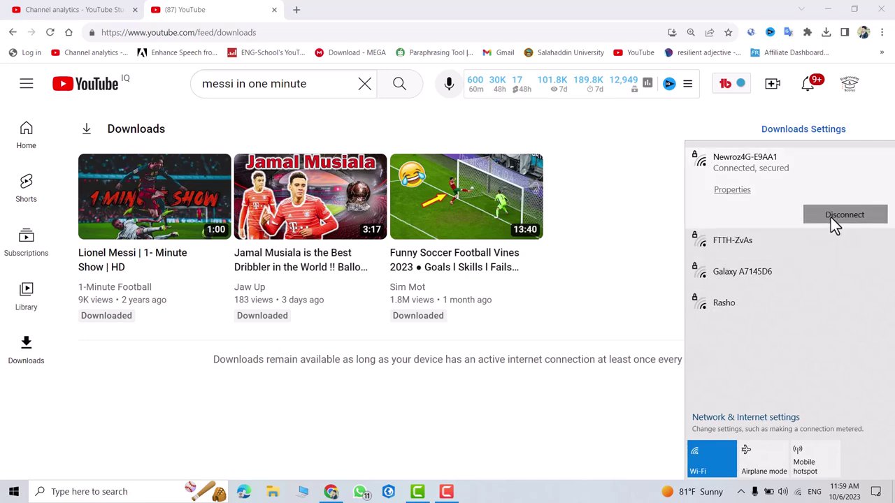 A user's cursor hovering over the three-dots menu below a YouTube video, with the "Download" option visible.