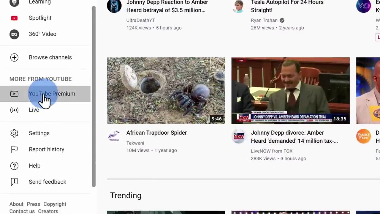 A screenshot of the YouTube Premium membership page, detailing the benefits like "Ad-free & offline" and "YouTube Music Premium."